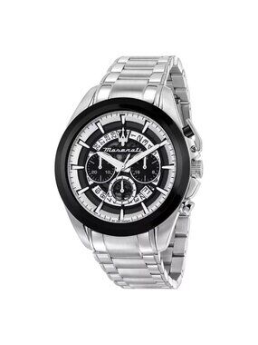 NWT Maserati Traguardo Chronograph Quartz Black Dial Men's Watch